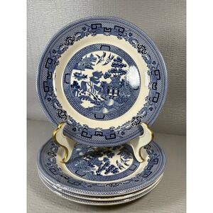 Set of 4 Legend British Heritage Blue Willow Earthenware Bread & Butter Plates